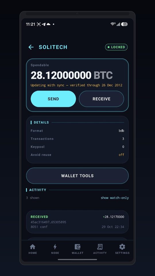 Wallet detail screen